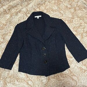St. John dark blue crop sparkle jacket 4 (tagged 6 fit is a 4) gorgeous!